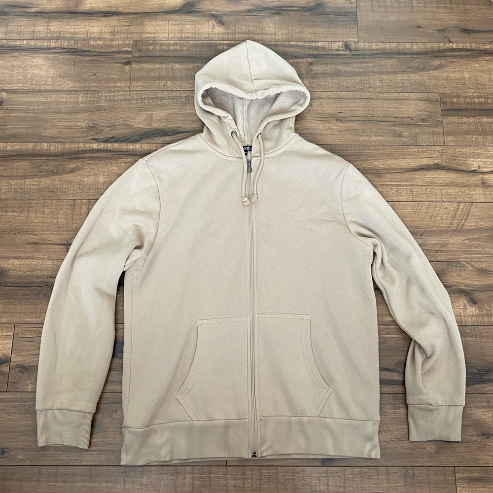 Men's tan zip up hoodie by George